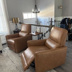 2 Leather Recliner Chairs