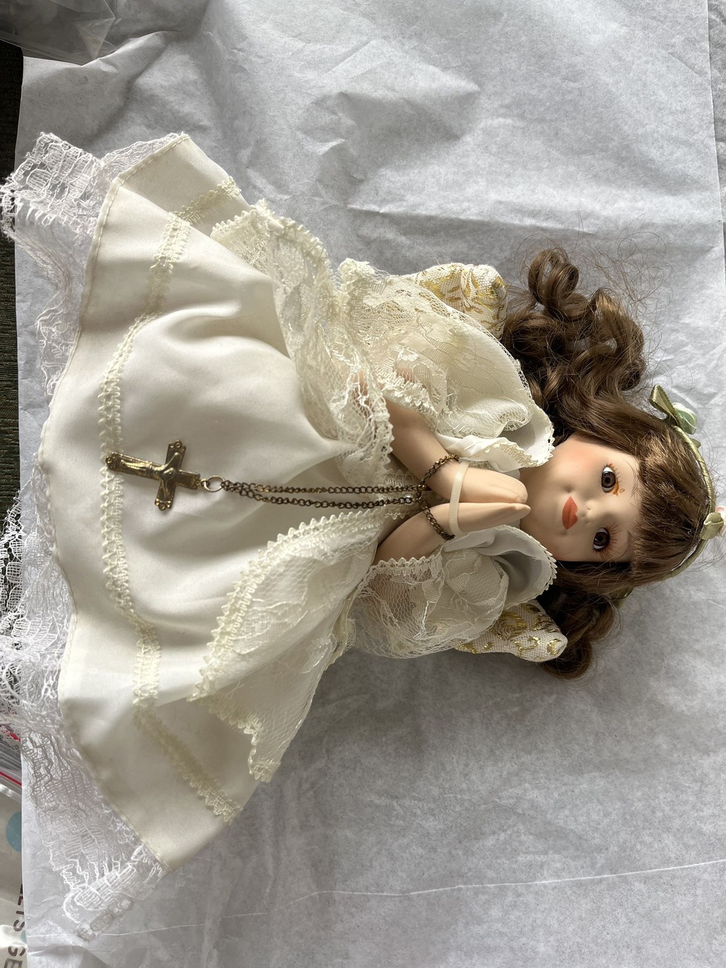 Porcelain Angel With Cross