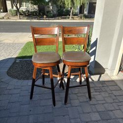 Wood Swivel Bar Stools 