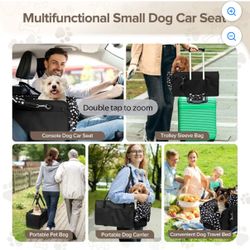 Dog Car Seat for Small Dogs,Center Console Dog Car Seat Support Up to 20lbs,Portable Anti-Collapse Puppy Car Seat,Pet Car Seat with Soft Cushion&Safet