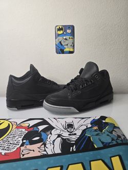 Reflective Black Jordan 5Lab3s, Size 9.5