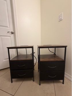 Two beautiful wood nightstands