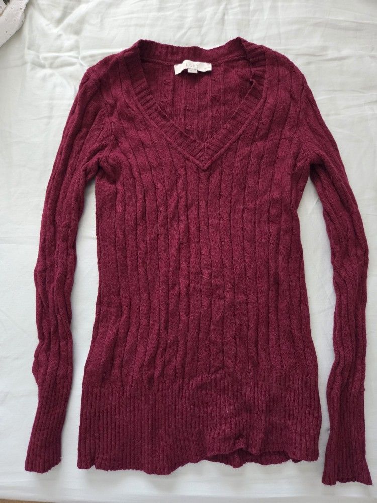 Red Sweater- LOFT size SP