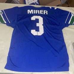 Authentic Russell Rick Mirer Seattle Seahawks Jersey Mens 48 Sewn USA Pro Clean