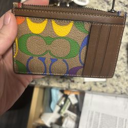 Rainbow colored zip money holder