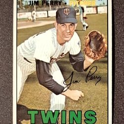 1967 Topps Jim Perry Minnesota Twins #246 Baseball Card Vintage Collectible Sports MLB Trading Major League