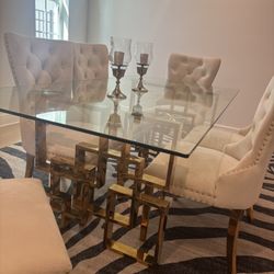 Gold Dining Table And Chairs