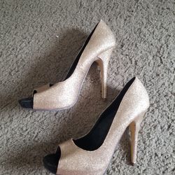 Sparkly Gold Heels
