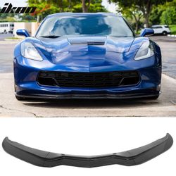 Fits 2014-2019 Chevrolet Corvette C7 Stage 2 Style 3PCS Front Bumper Lip Gloss Black