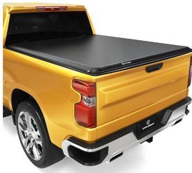 LA Zona Auto Parts 2004 to 2026 Chevy Silverado Sierra 5.8 short bed Roll Up Tonneau Bed Cover Cubierto Tapa Enrolla Soft 