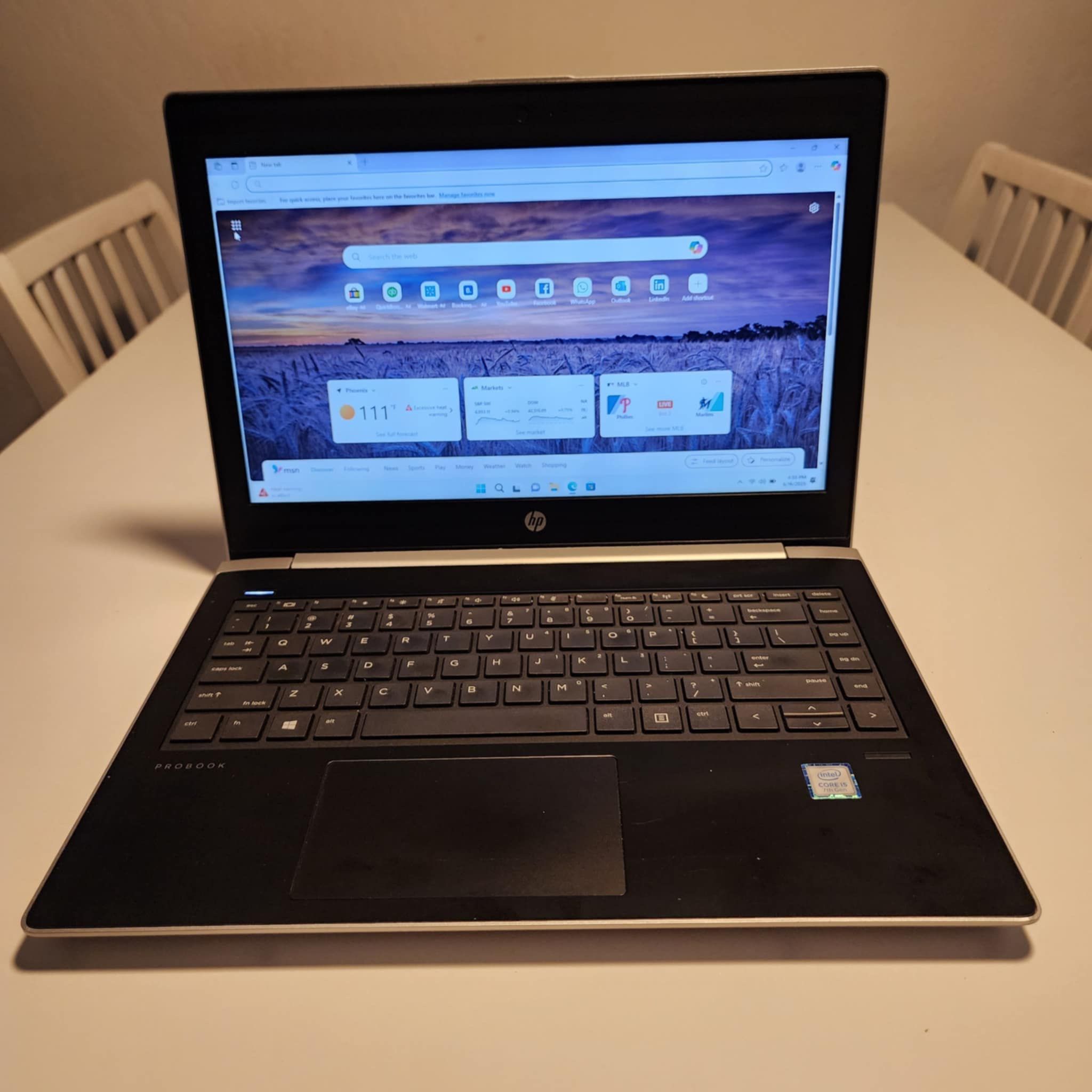 HP ProBook 430-G5 13.3" Laptop Computer Intel i5-7200U, 2.50GHz 4GB RAM 128GB SSD, Windows 11 Pro 64-Bit - Microsoft office installed. Nothing wro