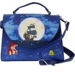 Loungefly Disney The Little Mermaid Ariel Fireworks Glow In The Dark Crossbody Bag