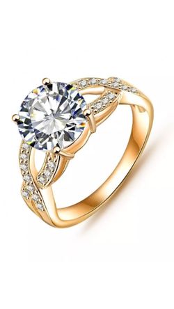 Gold Austrian Crystal Infinity Ring