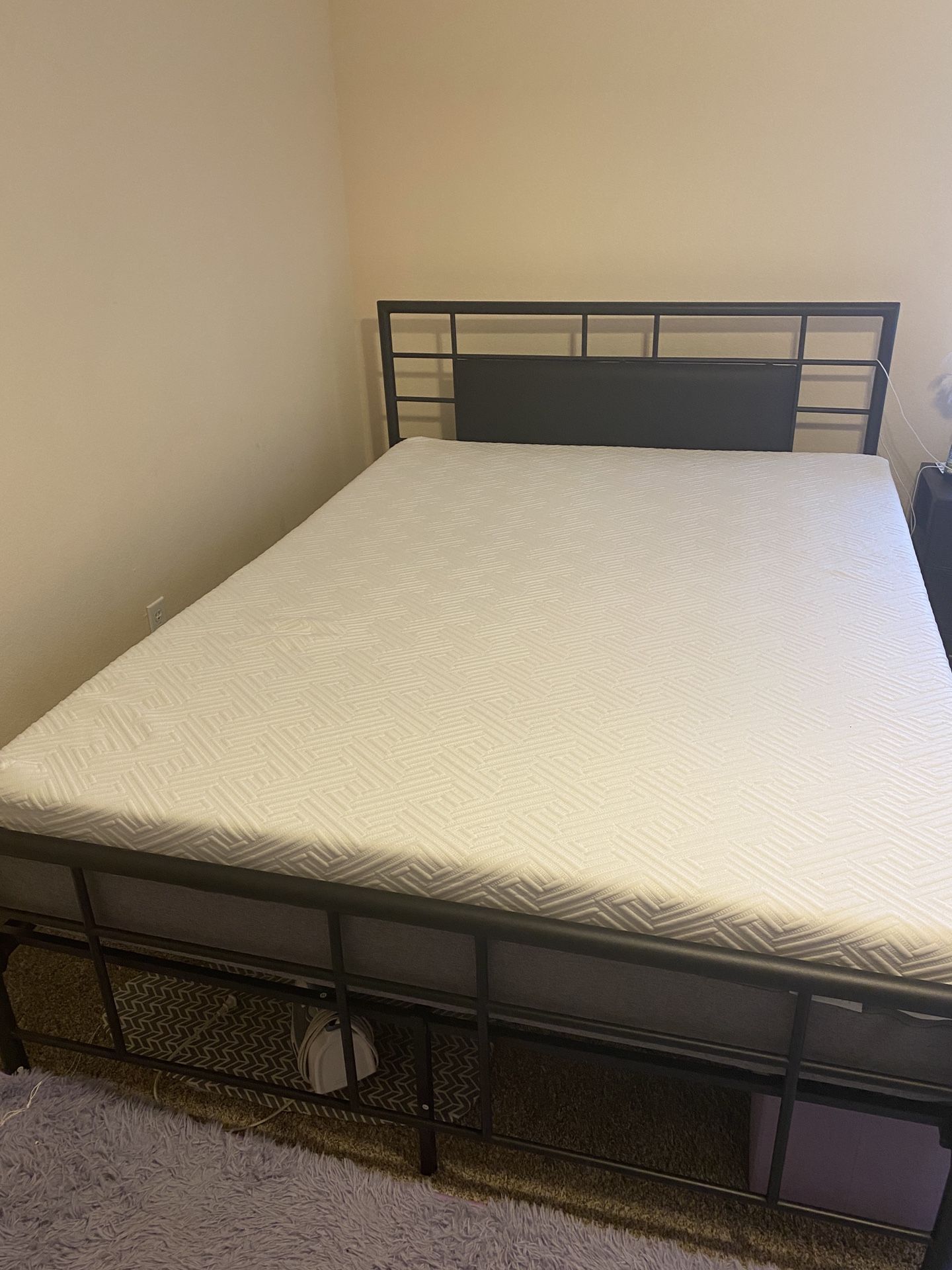 Black Bed Frame And Foam Mattress