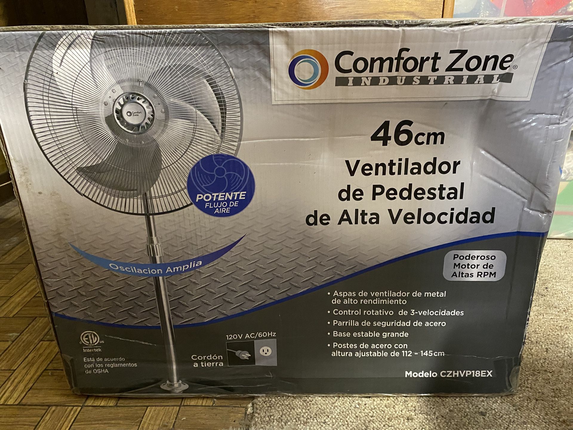 Comfort Zone Industrial Fan