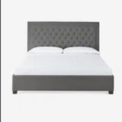 King Upholstered Headboard and Frame Button Tufted