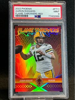 2022 Phoenix 🔥 Aaron Rodgers 🔥 Flame Throwers - Red 178/199 PSA 9 Mint 💎 - Packers / New York Jets