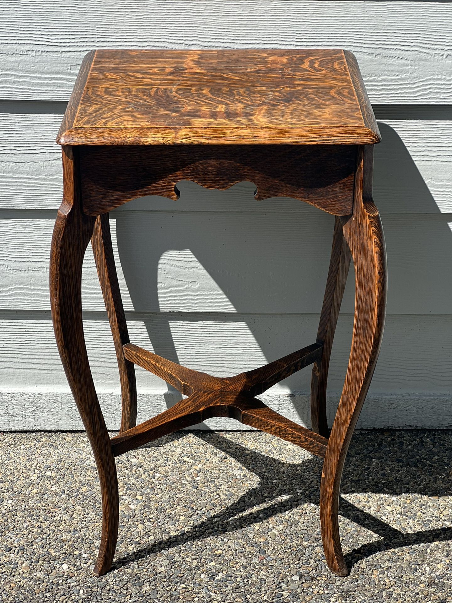 Antique Tiger Oak Side Table 27” x 16”