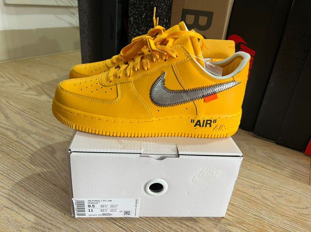 Nike Air Force 1 Low OFF-WHITE University Gold Metallic SilverNike Air Force 1 Low OFF-WHITE University Gold Metallic Silver