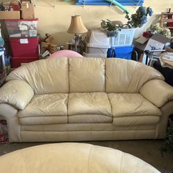 leather couch and chair