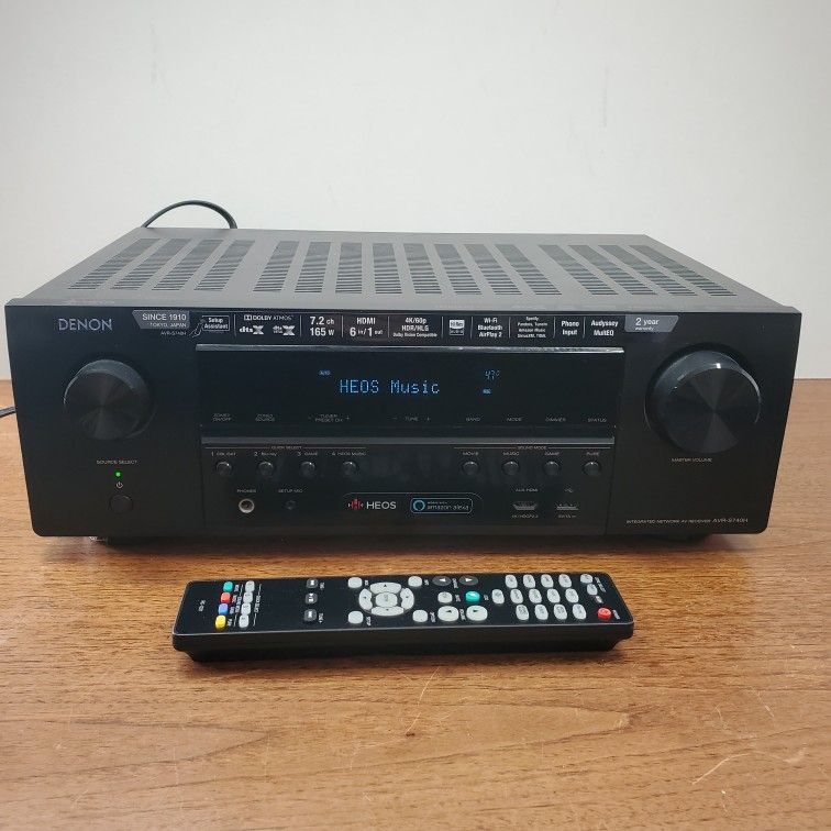 Denon Bluetooth AVR S740H Home Theater Receiver Apple Airplay HEOS Wi-Fi With Original Remote