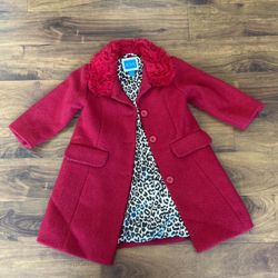 Red Coat for Toddler Girls size 3T Perfect for Holiday Outfit or Valentines Day