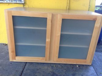 100 % wood cabinet with glass doors