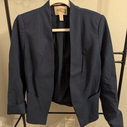 Navy Blue Blazer Work Pockets 