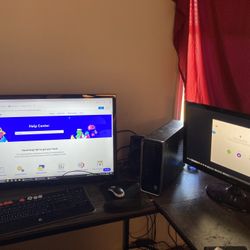 2 Monitors 32inch Tv And 21” Inch