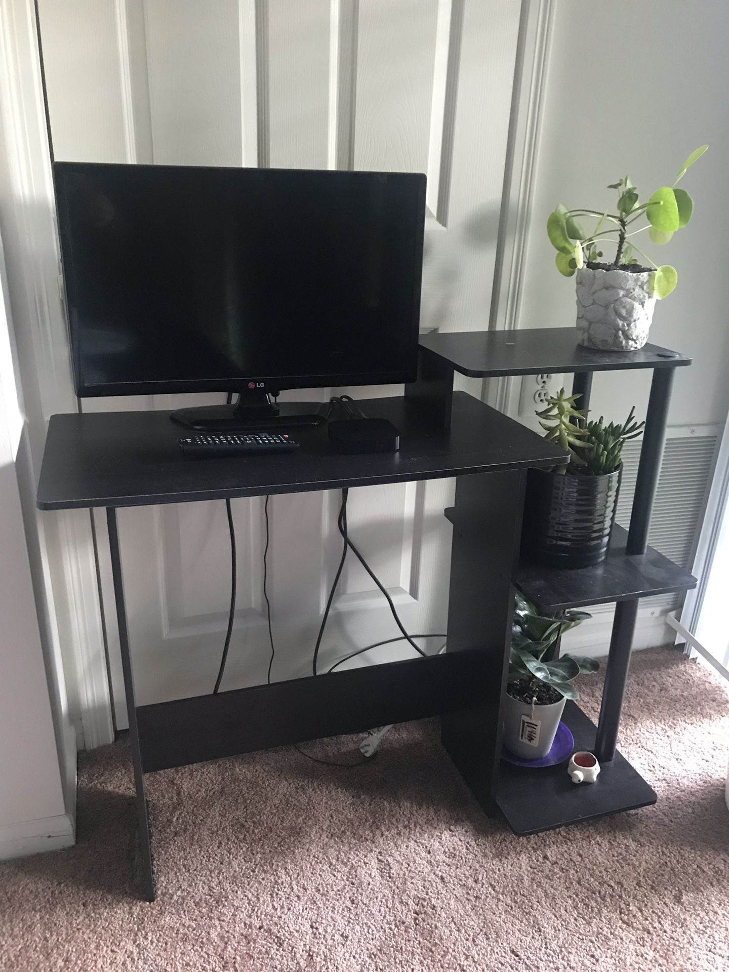 Black Desk with Shelves