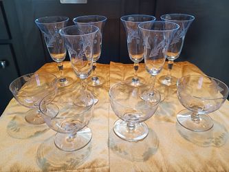 Etched wine glasses