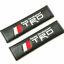 2pcs Carbon-look Embroidery Logo Seat Belt Cover Shoulder Pads TRD  Racing
