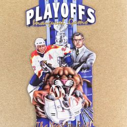 Rare vintage 1996 Florida Panthers playoffs inaugural game ticket lithograph