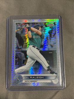 2022 topps chrome prizm and logofractor Cal Raleigh (RC)