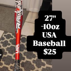 Rawlings USA Baseball Bat 27" -10oz