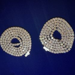 24-Inch Moissanite Tennis Necklace, 12.4ct-43.8ct Lab Created Diamond Necklace for Men Women 18k White Gold Plated 925  VVS1 Tennis Necklace