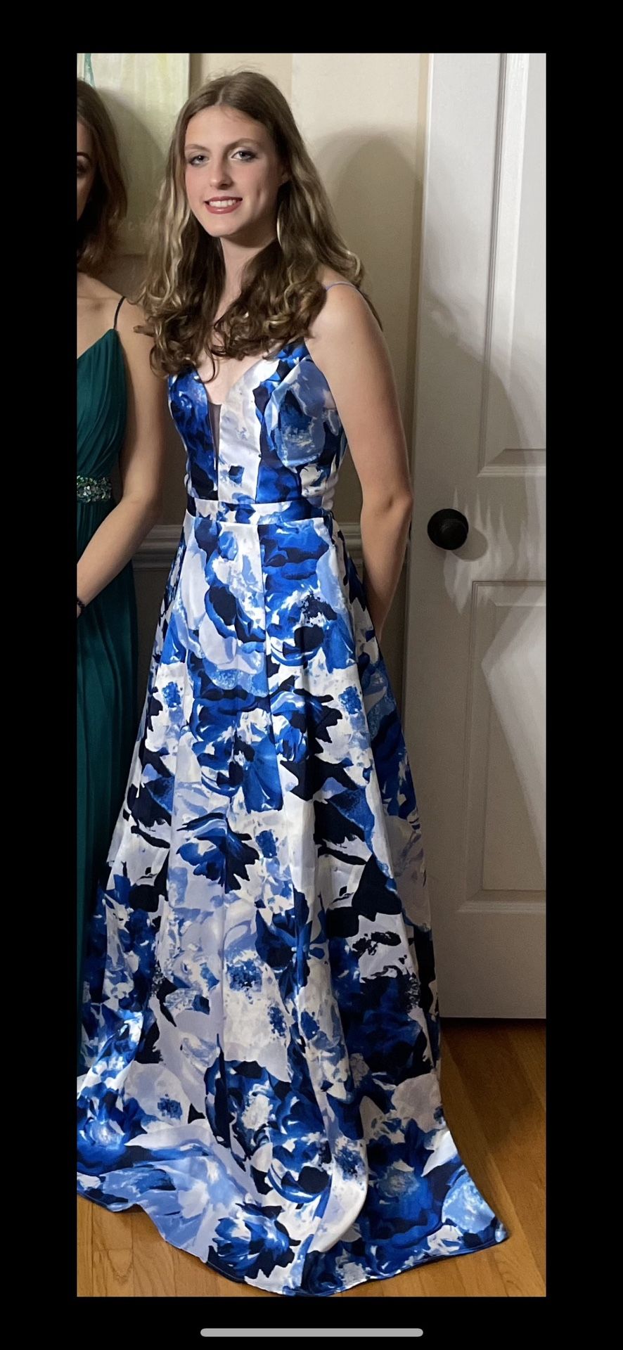 Blue And White Ball Gown / Formal Prom Dress 