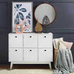 Modern Storage Cabinet, 6 Drawers, 