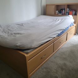 Twin Bed Frame With Detachable Headboard Storage