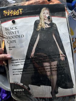 Black Velvet Hoody Cape