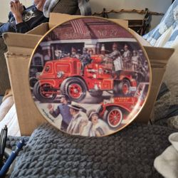 This Is A Collection Plate. On The Back It Said Mack "Bulldog" Fire Engine