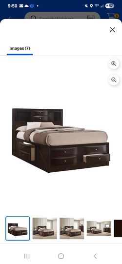 Queen bed frame- lots of storage