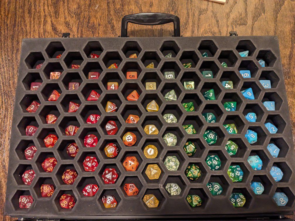 D&D Polyhedral Dice with Case - $60