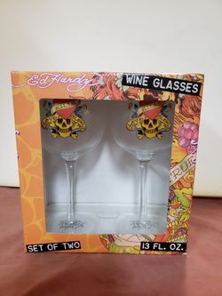 Wine Glass Ed Hardy 