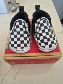 Baby/infant slip on checkered vans size 2