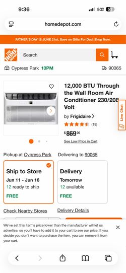 Frigidaire Window Air Conditioner 14000 BTU