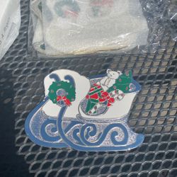 6 Holiday Sleigh Coasters 1980s