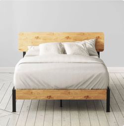 Full Size: Zinus Olivia Metal and Wood Platform Bed Frame