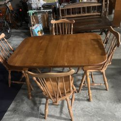 Gorgeous Wooden Table Set With 4 Chairs 