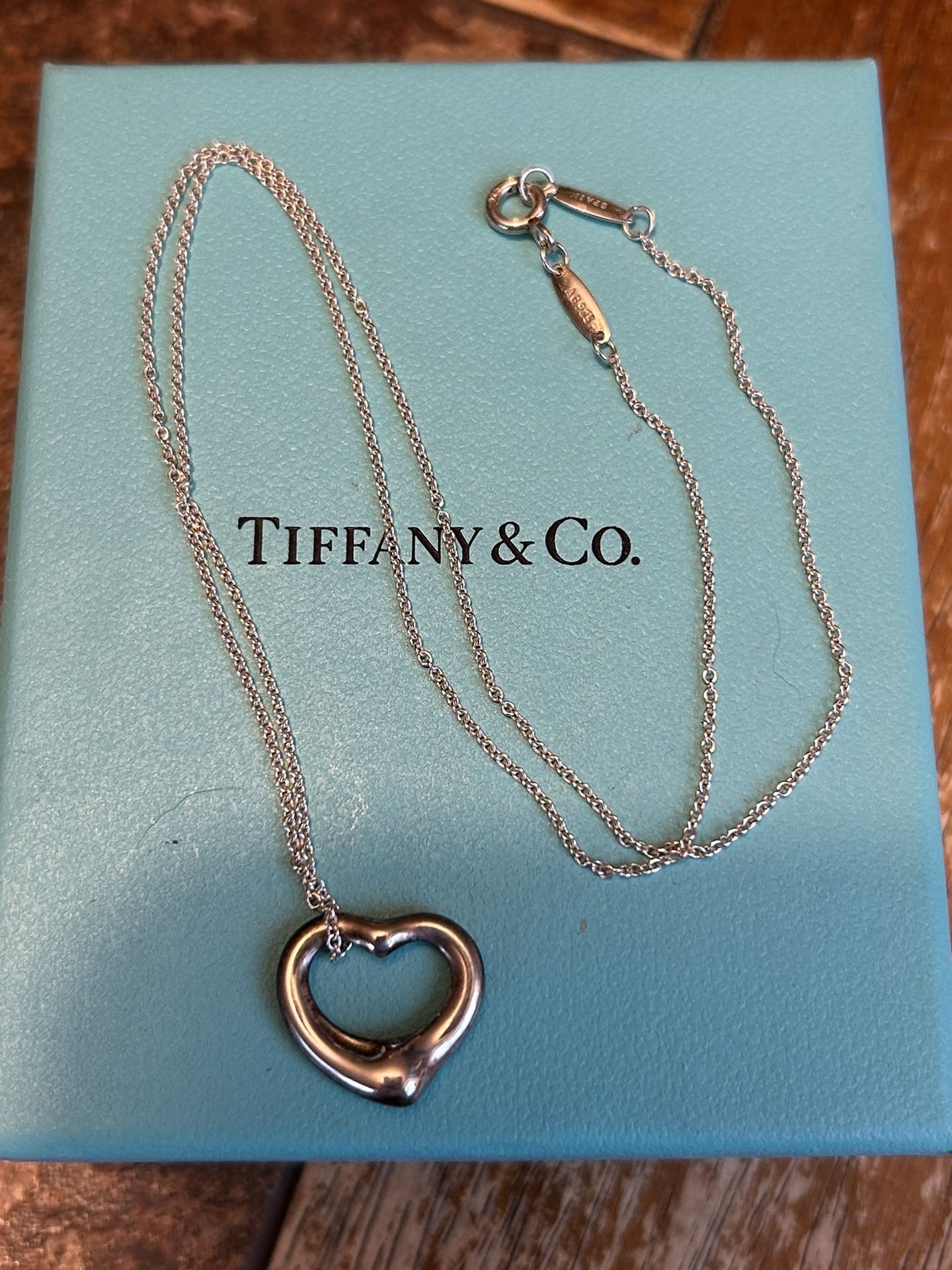 Tiffany and Co. Sterling Silver Heart Necklace with Original Box 